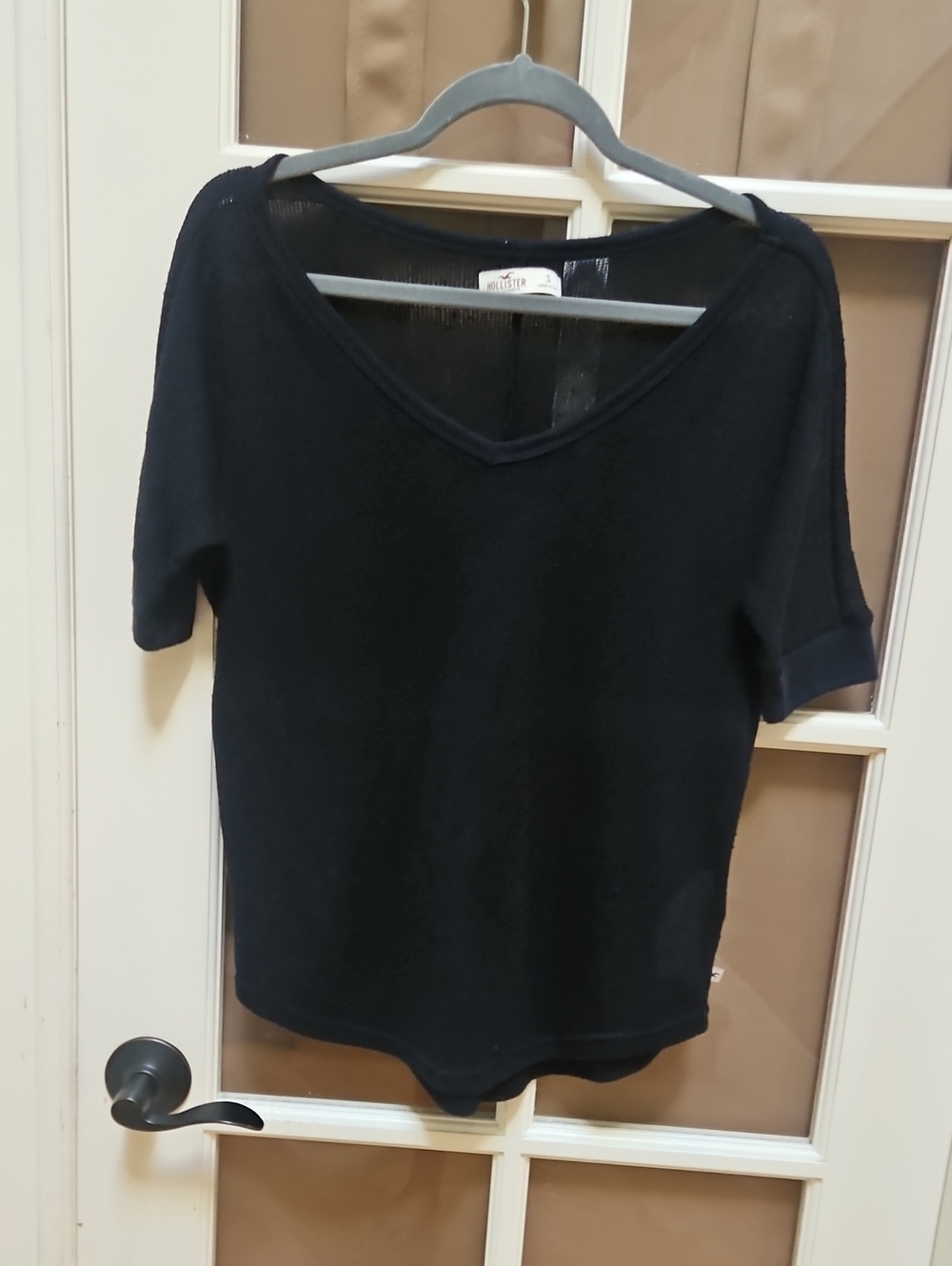 Hollister Navy V-Neck Short Sleeve Tee